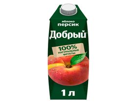 Сок Добрый Яблоко-Персик, упаковка 1 л — Новосибирск